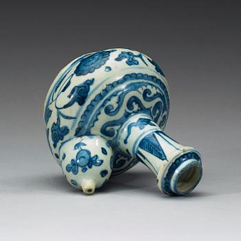 A blue and white kendi, Ming dynasty, Wanli (1573-1619).