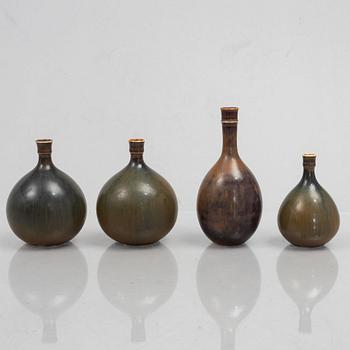 Stig Lindberg, a set of four stoneware vases, Gustavsbergs studio.