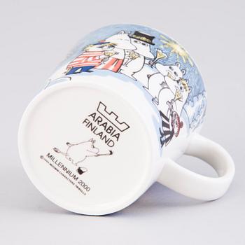 MOOMIN-MUG, porcelain, 'Millennium', Moomin Characters, Arabia 1999-2000.