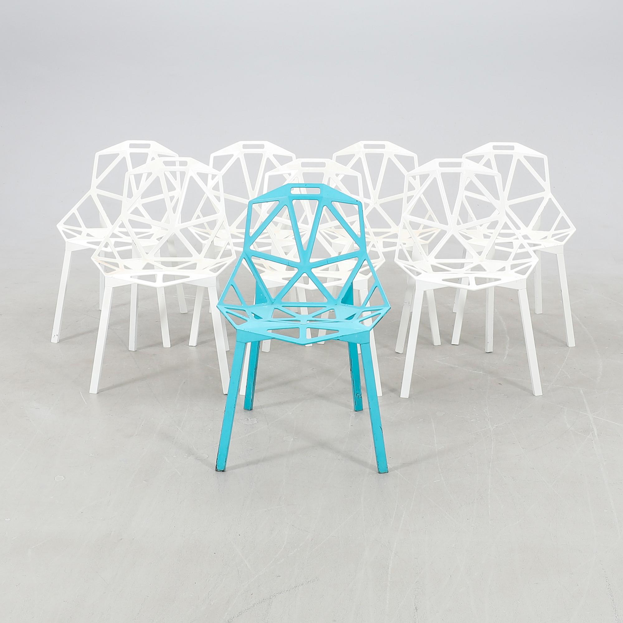 Konstantin Grcic chairs, 8 pcs "Chair one" for Magis, 21st century.