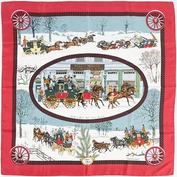 Hermès, scarf "L'Hiver en Poste".