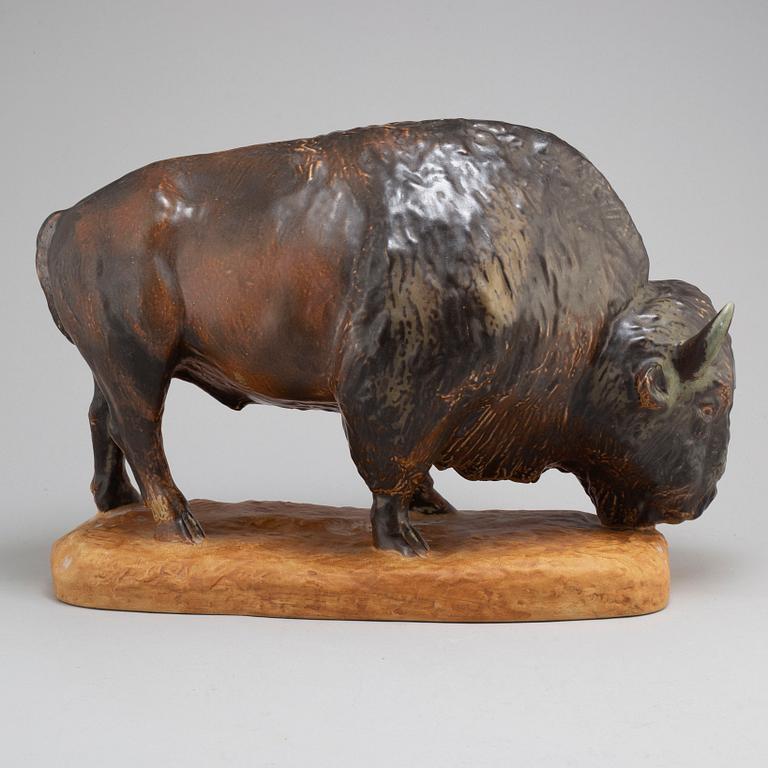 KUNO NORVARK, a bison porcelain sculpture fromBing & Grøndahl, Denmark, Limited Edition 55/750.