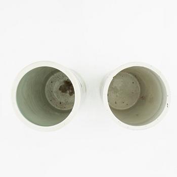 Two enamelled Chinese brush vases, late 20th century.