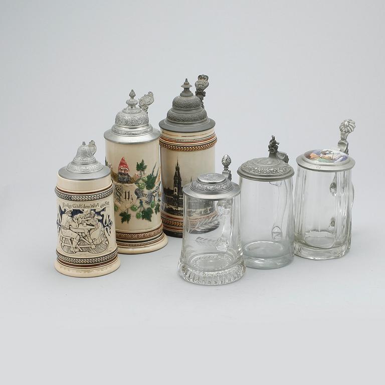 STOP, 6 st, keramik och glas, 1800/1900-tal.
