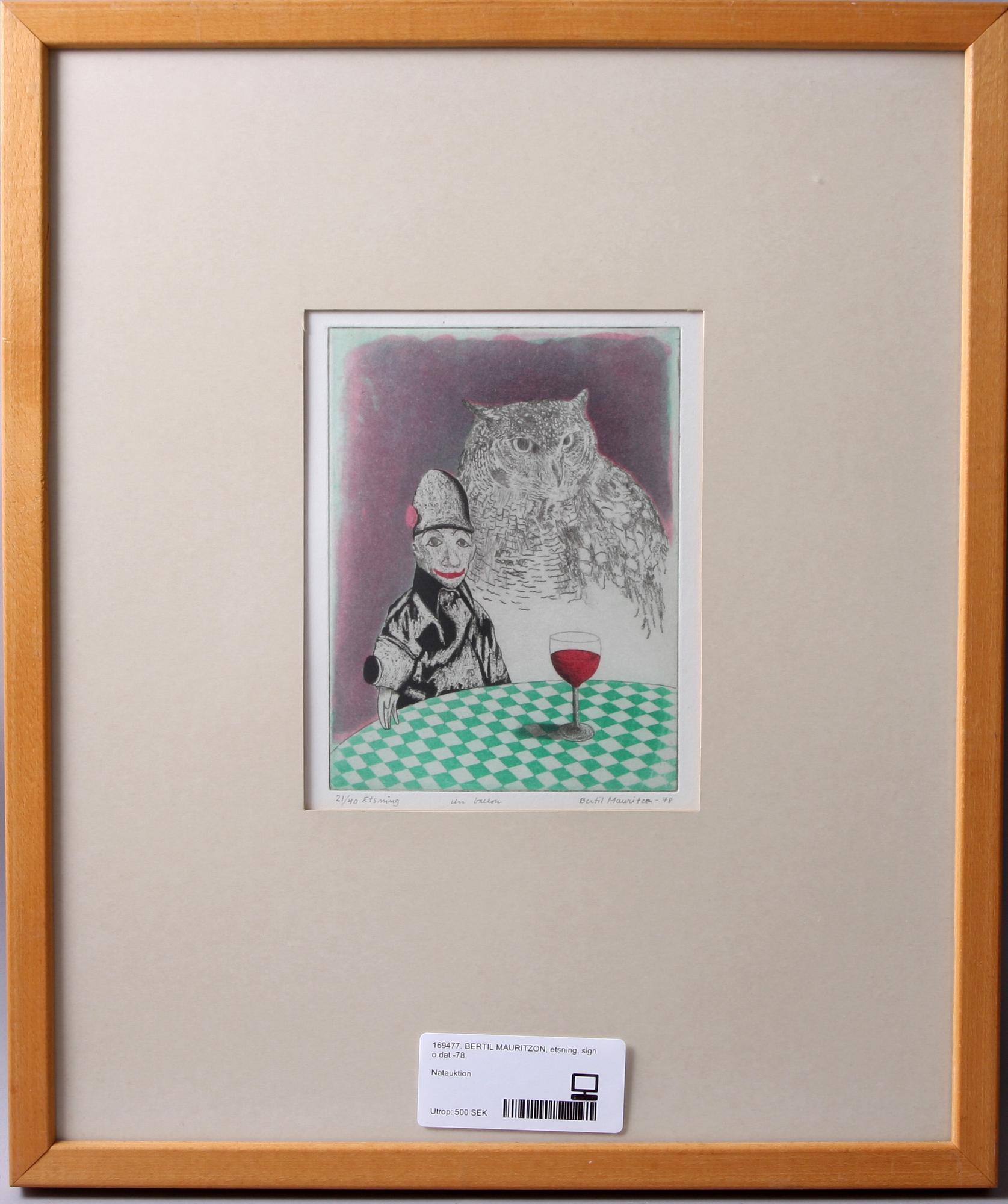 BERTIL MAURITZON, etsning, sign o dat -78.