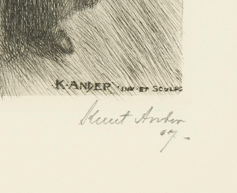 KNUT ANDER, Etsning, signerad och daterad -07 (1907).