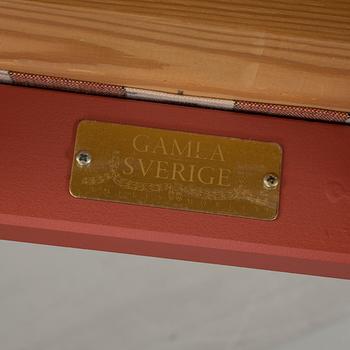 A SET OF EIGHT 1990's 18th CENTURY STYLE RED PAINTED CHAIRS.