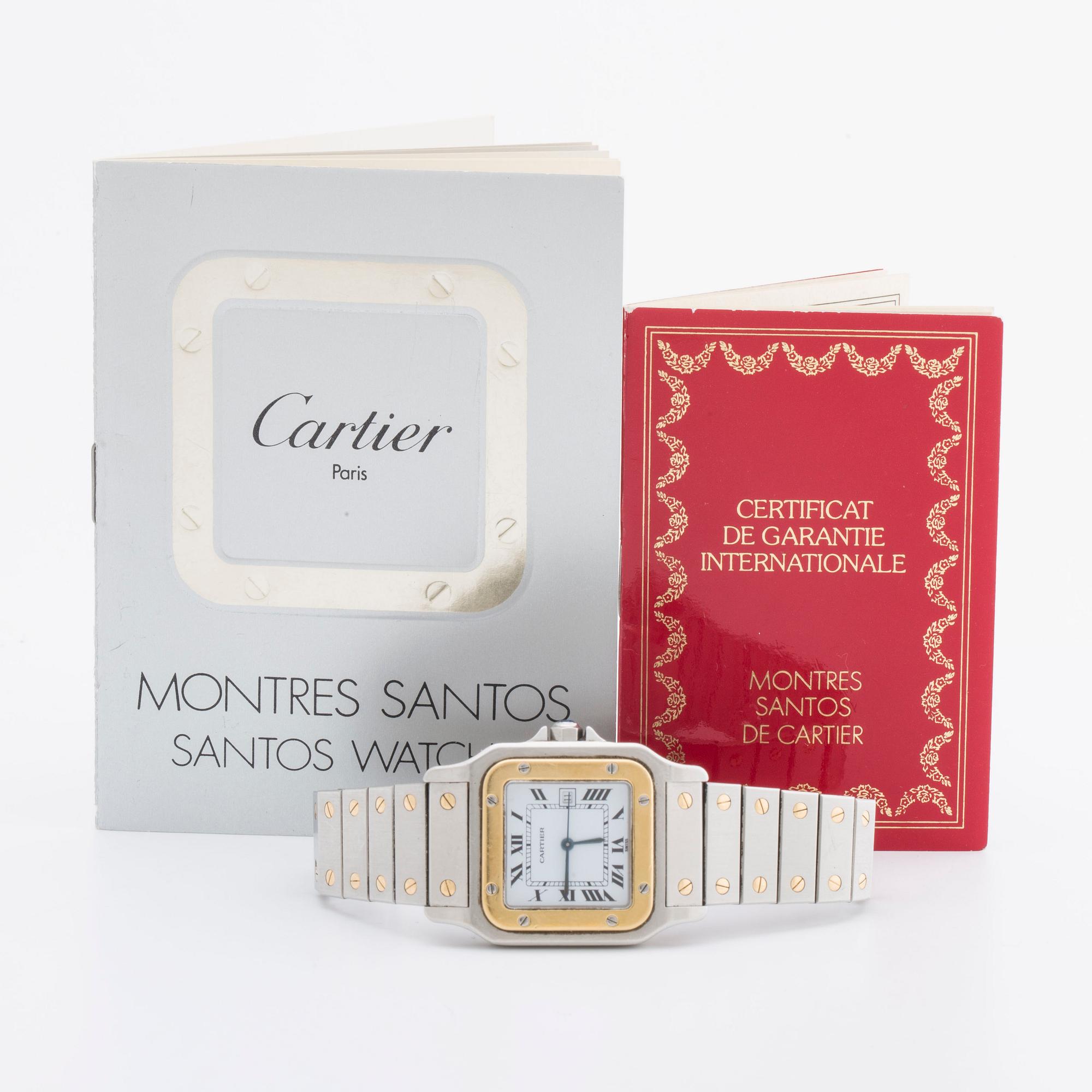 CARTIER Santos, armbandsur, c:a 28 mm c:a 1987.