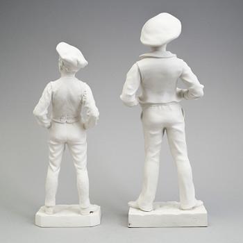 TWO PARIAN FIGURES, Gustafsberg 1894 and 1920.
