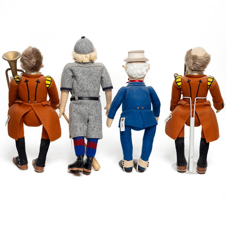 Steiff, figures, 4 pcs, Reproductions, 1995-1997 after models from 1911.