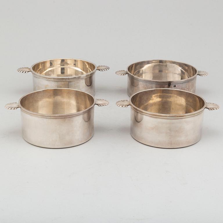 Four silver plated bowls, Råström, mid 20th century.