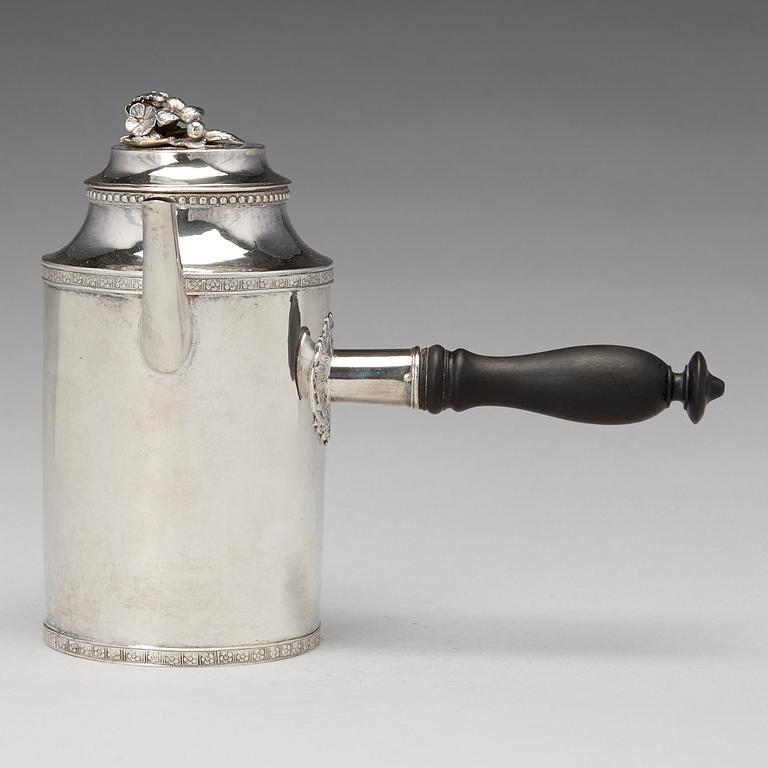 Erik Lemon, kaffekanna, silver, Uppsala 1782. Gustaviansk.