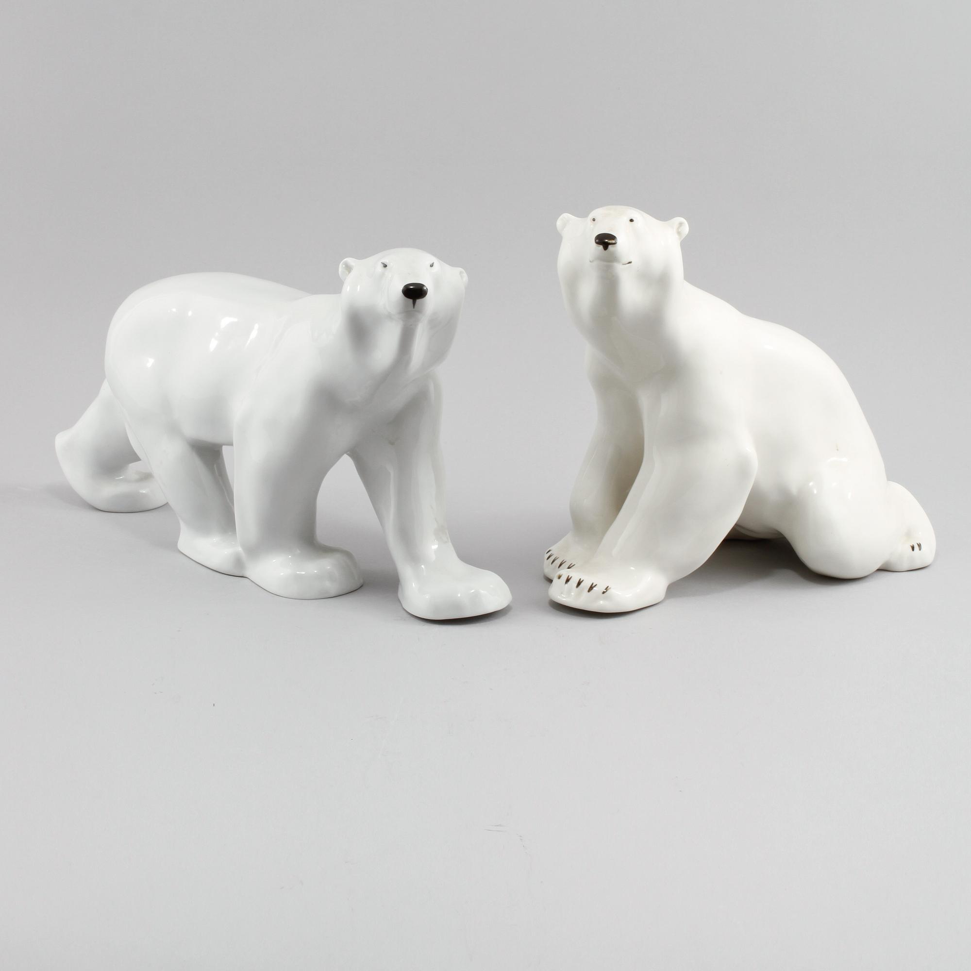 FIGURER, 2 st, porslin, Lomonosov, Ryssland, 1900-talets andra hälft.