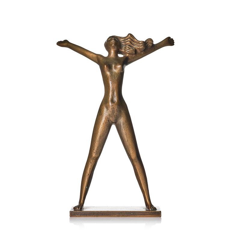 Stig Blomberg, skulptur, "Fritidsflickan", även kallad "Våren", brons, Ystad-Metall.