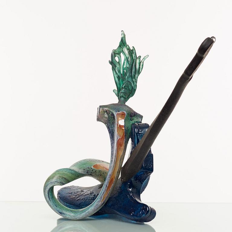 KJELL ENGMAN, skulptur, "Acrobatic Music", Kosta Boda 2010, unik.