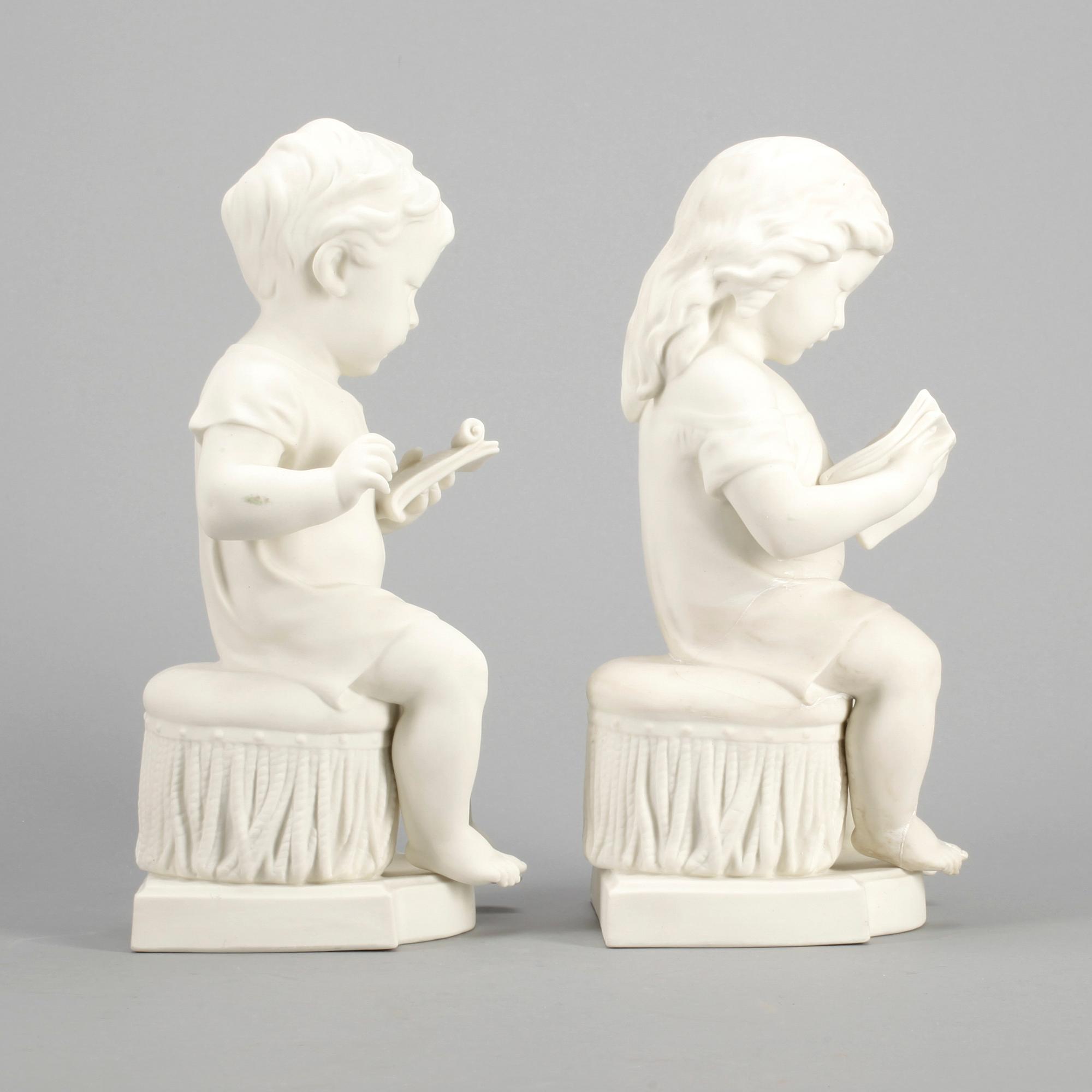 FIGURINER, 2 st, parian, Gustavsberg, 1920.