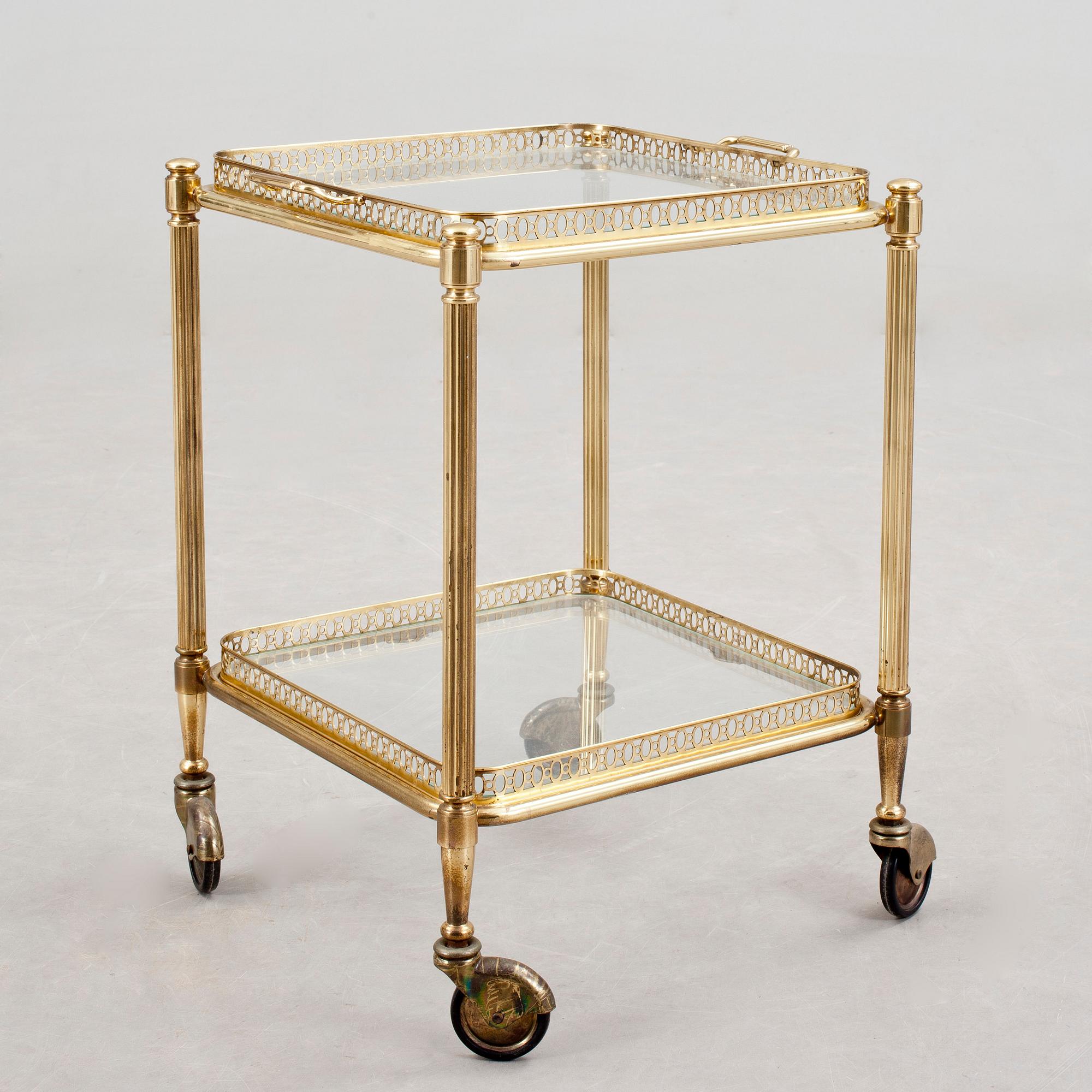 SERVERINGSVAGN, mässing, 1900-talets andra hälft.