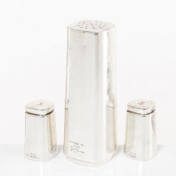 Three Sterling silver shakers, C.G. Hallberg and Gustaf Jansson, 1960s.