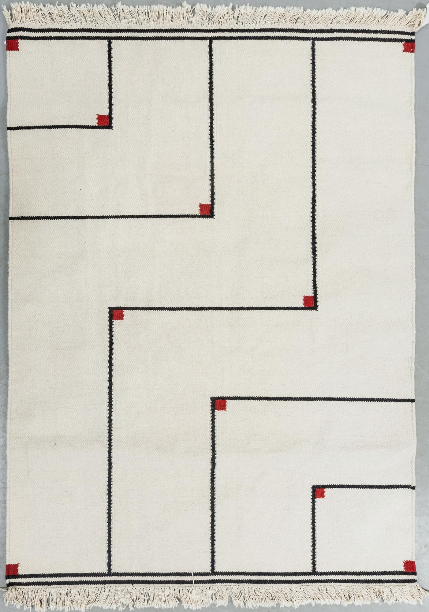 MATTA, slätvävd, "Vertigo" Vibeke Klint, Linie Design. Danmark. Ca 195 x 140 cm.