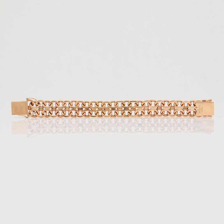 ARMBAND, guld 18K, otydliga svenska stämplar, 1900-tal. Totalt ca 83 gram.