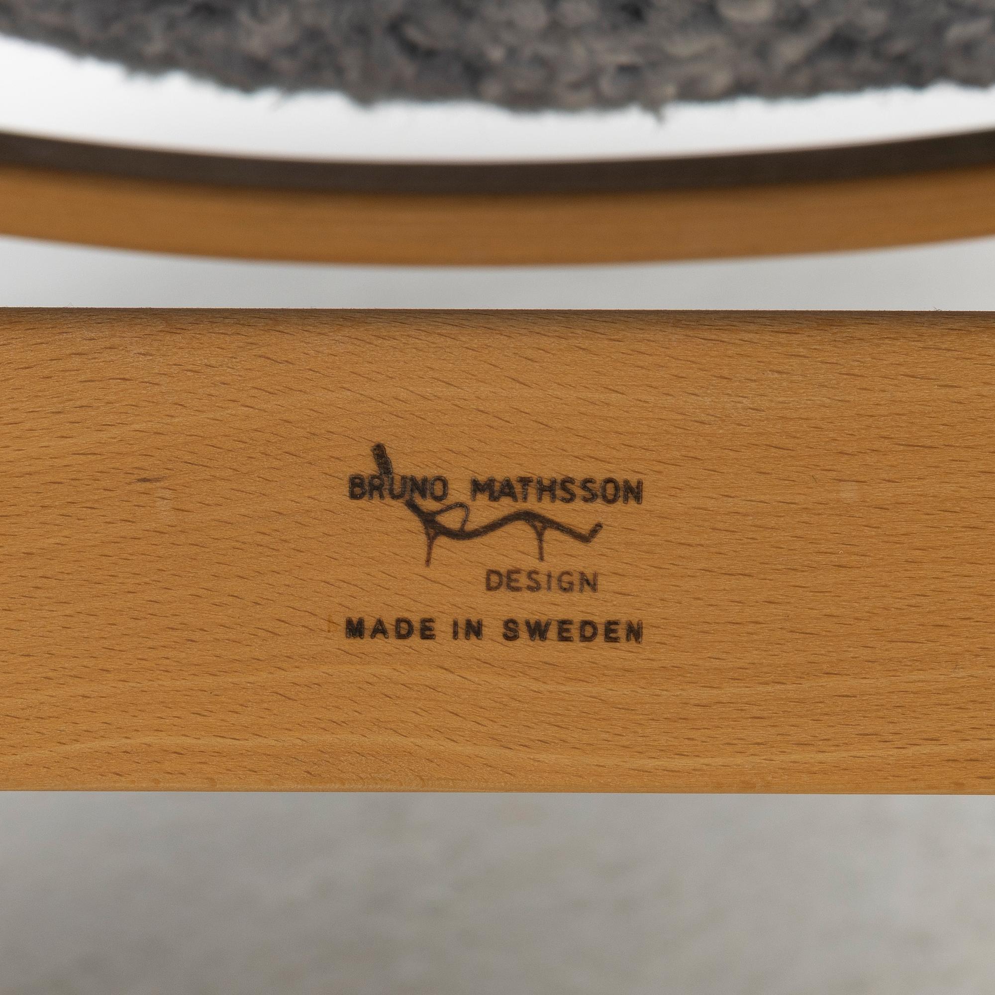 Bruno Mathsson, lounge chair, "Pernilla 3" with reading table, Firma Karl Mathsson, Värnamo, 1965-71.