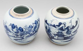 BOJANER, 2 st, porslin, Kina, 1800-tal.