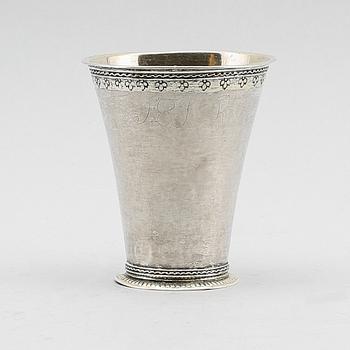 BÄGARE, silver, Bengt Björn, Västerås 1755.  Vikt 71 gram.