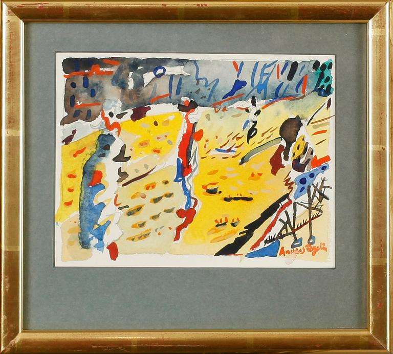 ANDERS FOGELIN, akvarell, signerad.