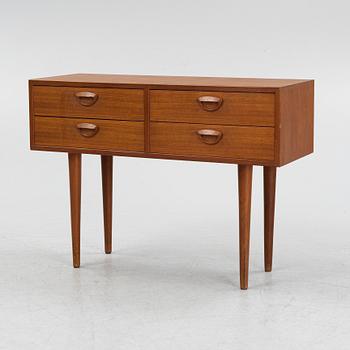 Kai Kristiansen, a teak veneered chest of drawers, Feldballes, Denmark, mid 20th century.