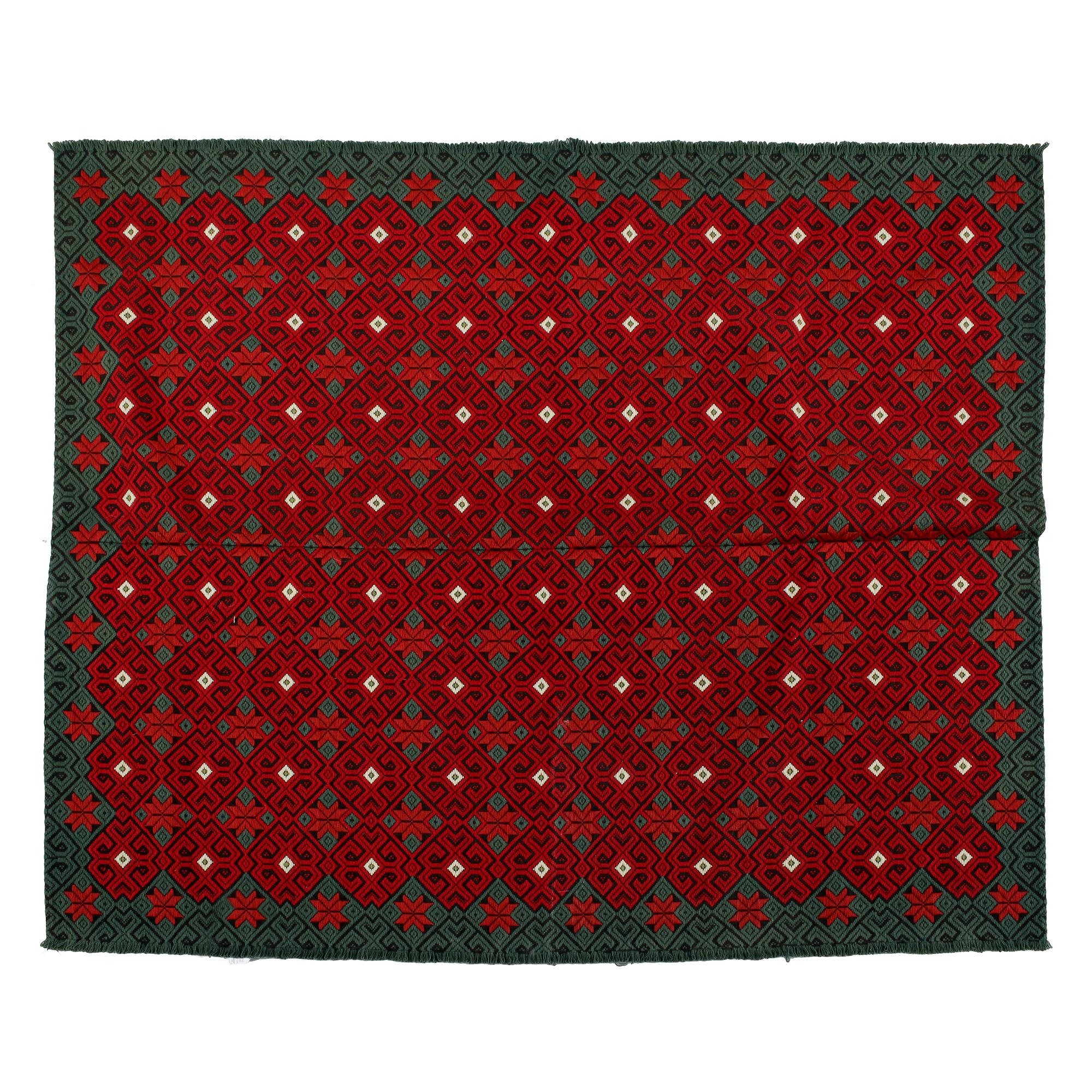 PLÄD, textil, allmogestil 1900-talets första hälft. 140 x 170 cm.