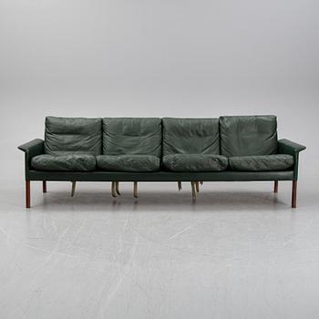 Hans Olsen, a green leather sofa, Denmark, 1960's.