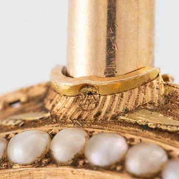 A gold, pearl and enamel Turkish market repeater pocket watch by Julien Le Roy à Paris, early 19th century.