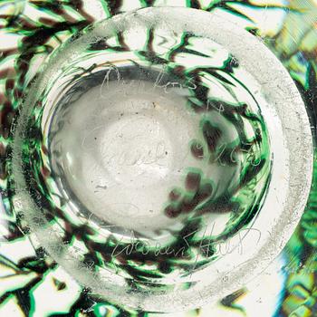 Edward Hald, vase, glass fish bowl, 1945.