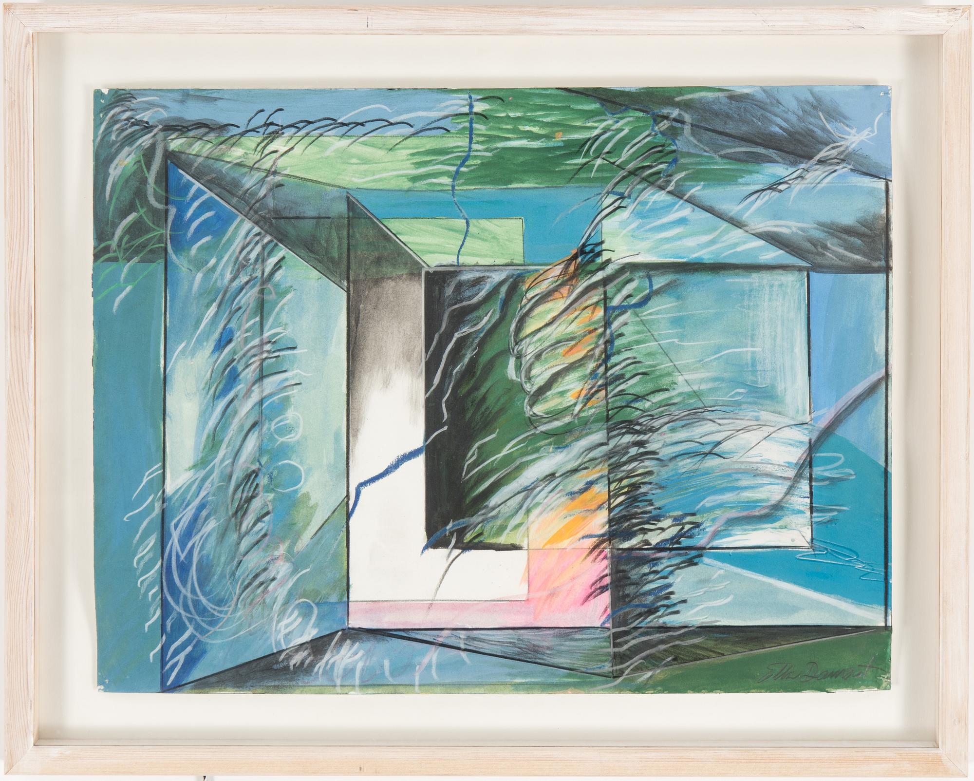 ELBA ALVAREZ DAMAST, pastel on paper, signed.