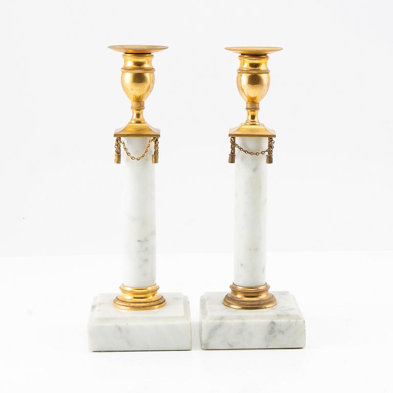 Candelabras, a pair, Gustavian style circa 1900.