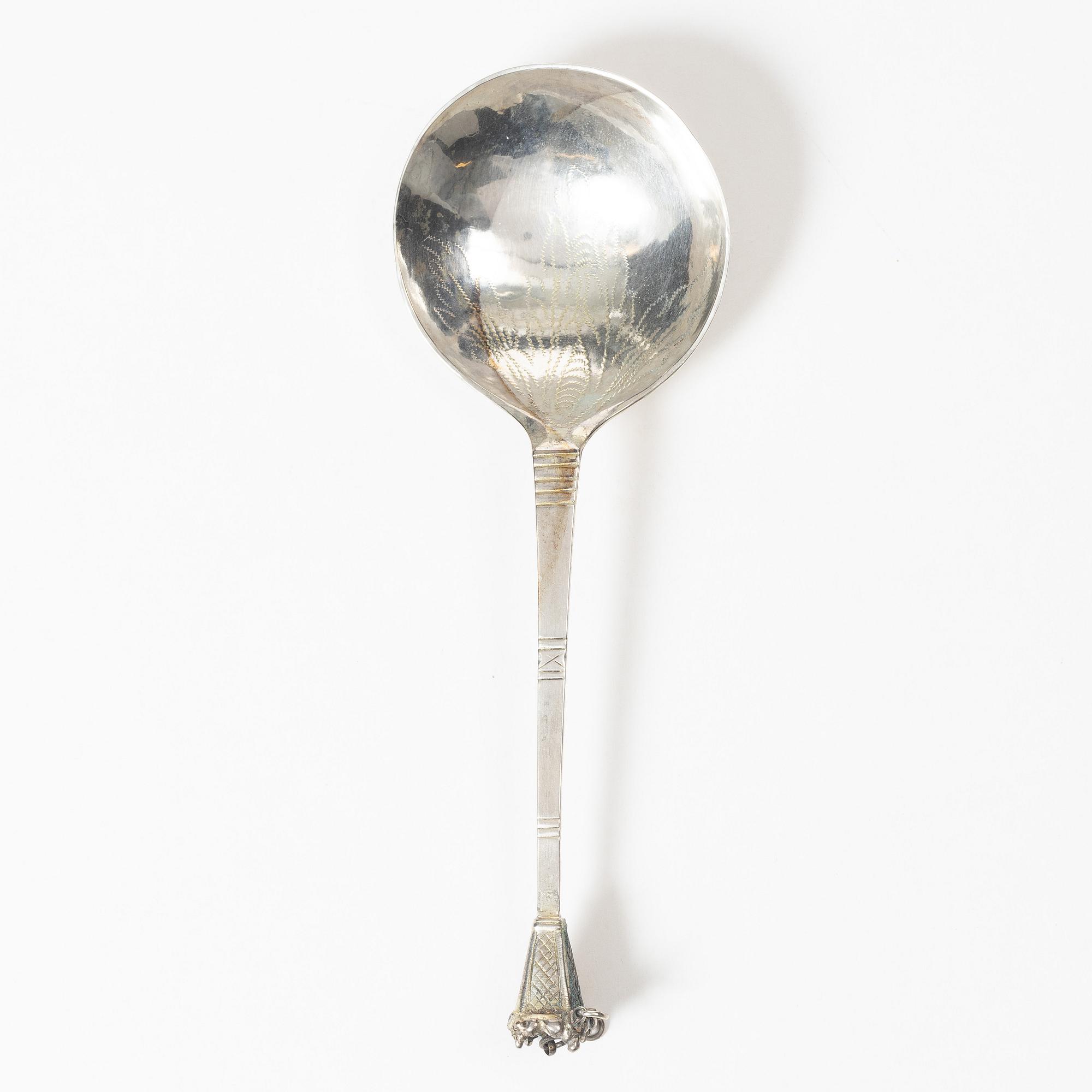 A Swedish silver spoon, mark of Olof Grubb, Hudiksvall, active 1790-1817.