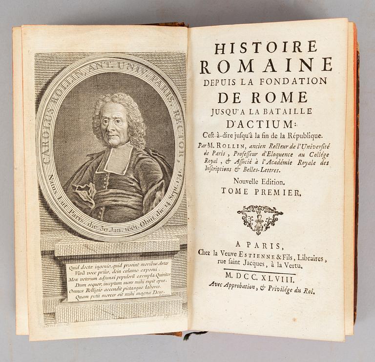 Roms historia i 16 volymer 1741-48 med graverade kartor.