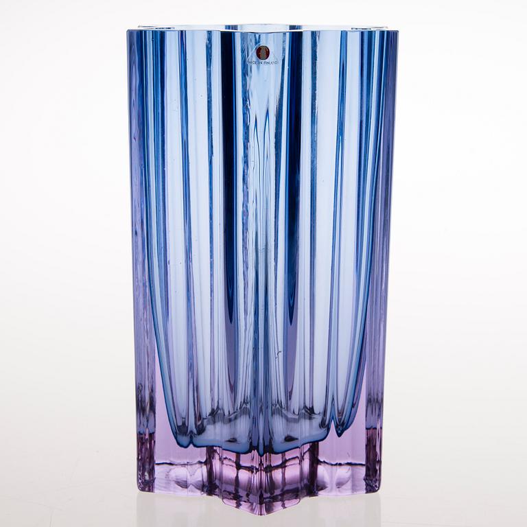 TAPIO WIRKKALA, A blue and lilac coloured glass vase signed Tapio Wirkkala, 3513.