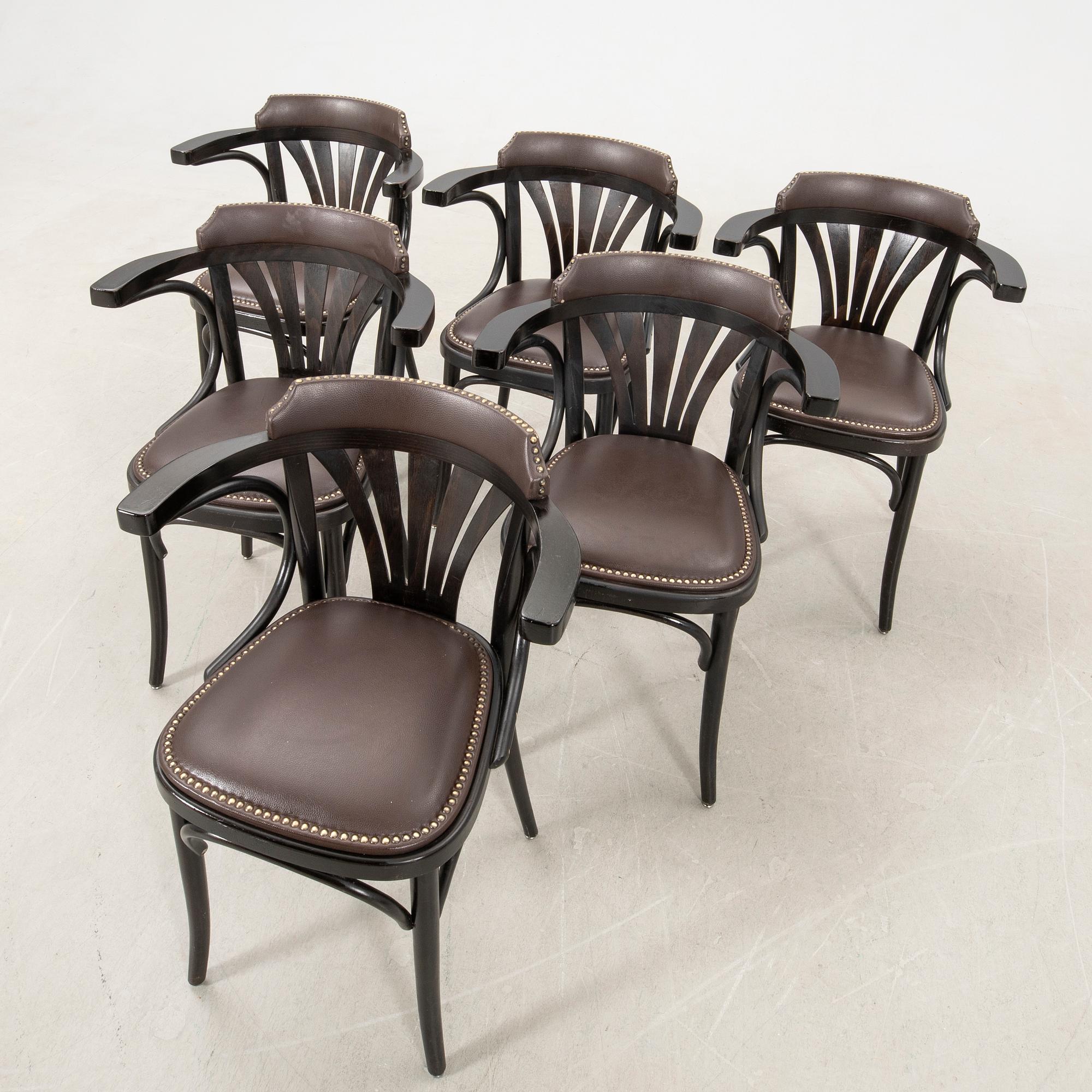Armchairs 6 pcs model no 24, Thonet 21st century.