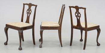 MATGRUPP, 4 delar, Chippendalestil, 1920-30-tal.