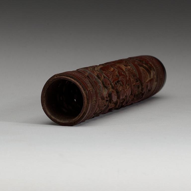 An elaborately carved joss stick holder, Qing dynasty, 18th Century.