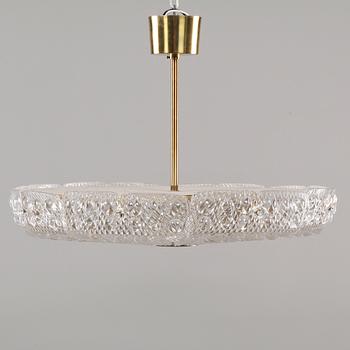 TAKLAMPA, Orrefors, sannolikt Carl Fagerlund, 1960-tal, höjd 32 cm.
