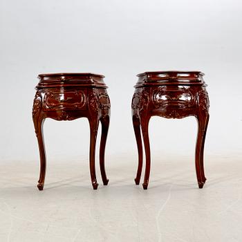 A pair of bedside tables in Rococo style, second half of the 20th century.