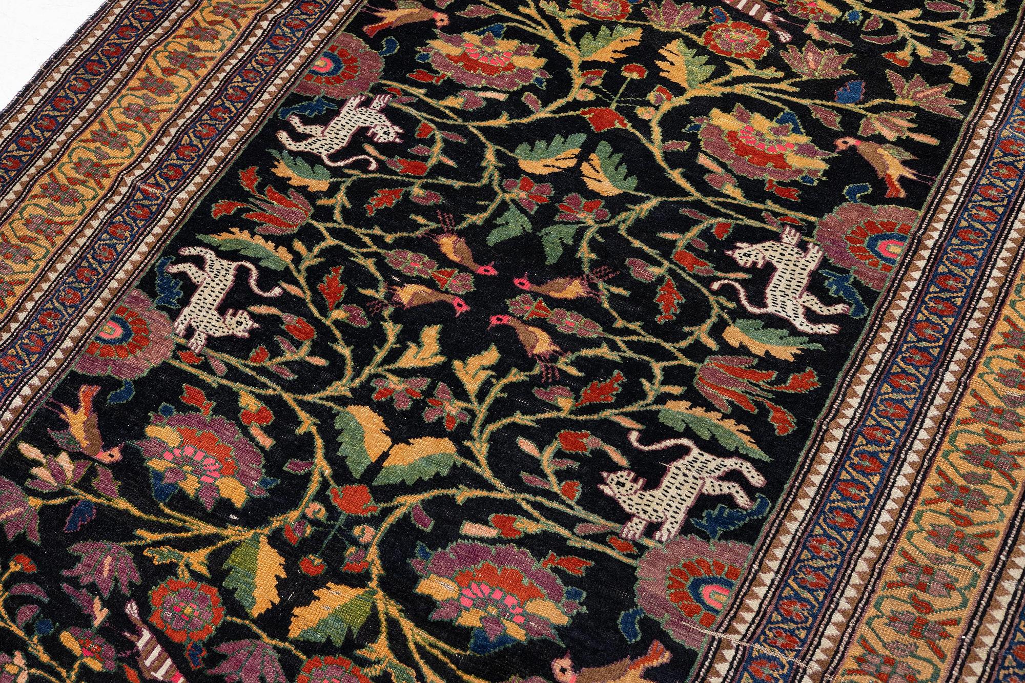 An antique pictoral, probably Luri, rug, south-west Persia, c. 193 x 134 cm.