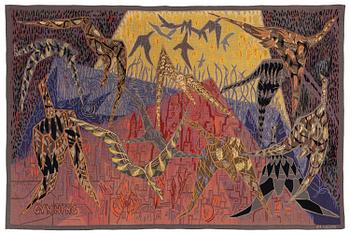 223. Lars Gynning, a tapestry ,'Flyttfåglar' tapestry weave, c. 230 x 150 cm, PF Aubusson signed Gynning.