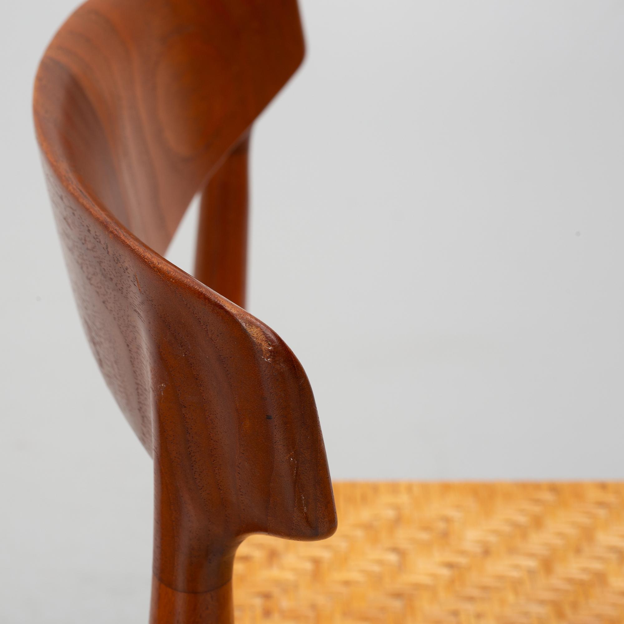 Knud Faerch, chairs, 6 pcs, Slagelse, Denmark, 1960s.