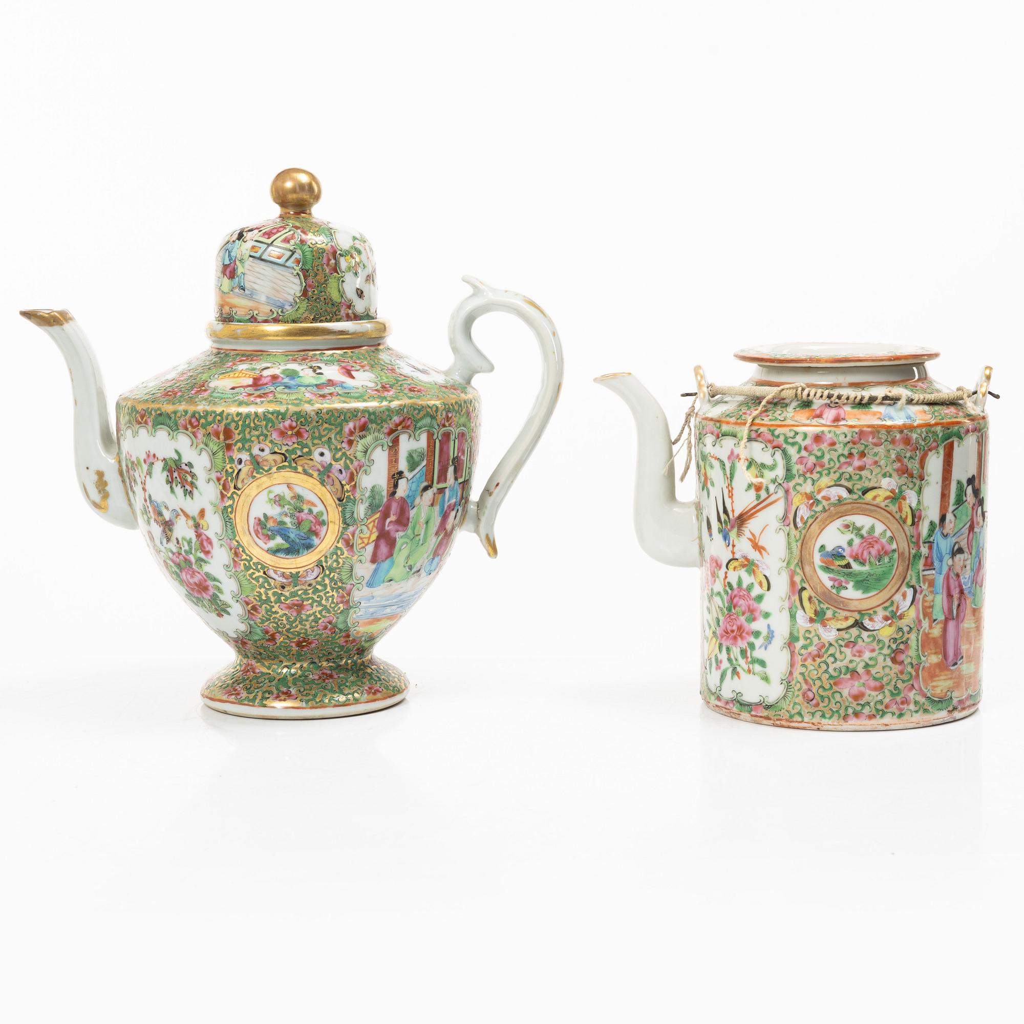 Parti porslin, 10 delar, Kanton, Kina, 1800-tal.