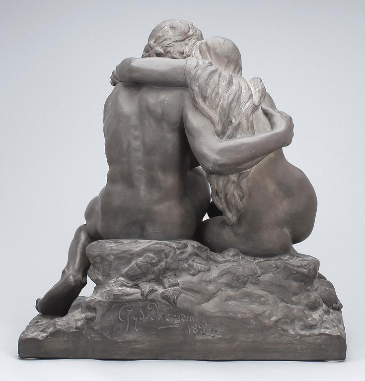 SKULPTUR, terracotta, Hans Gyde-Petersen, bär signatur samt datering 1897.