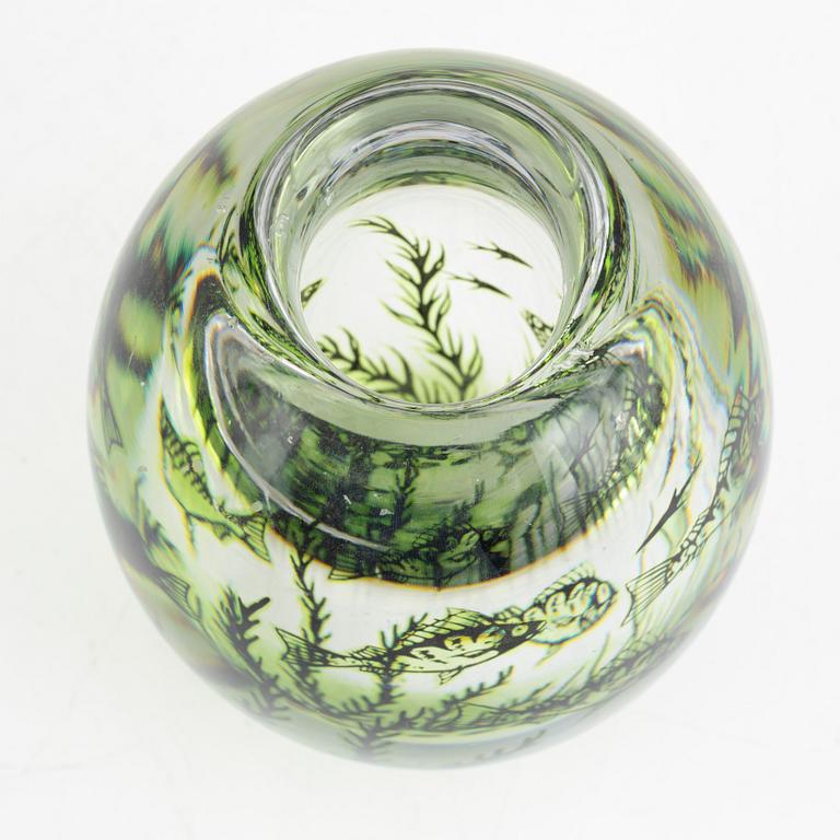 Edward Hald, a "Fish graal" vase, Orrefors, Sweden,