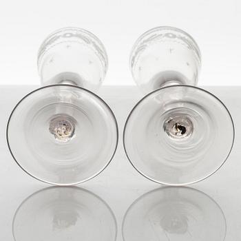 Spetsglas, ett par, Sverige, omkring år 1800.